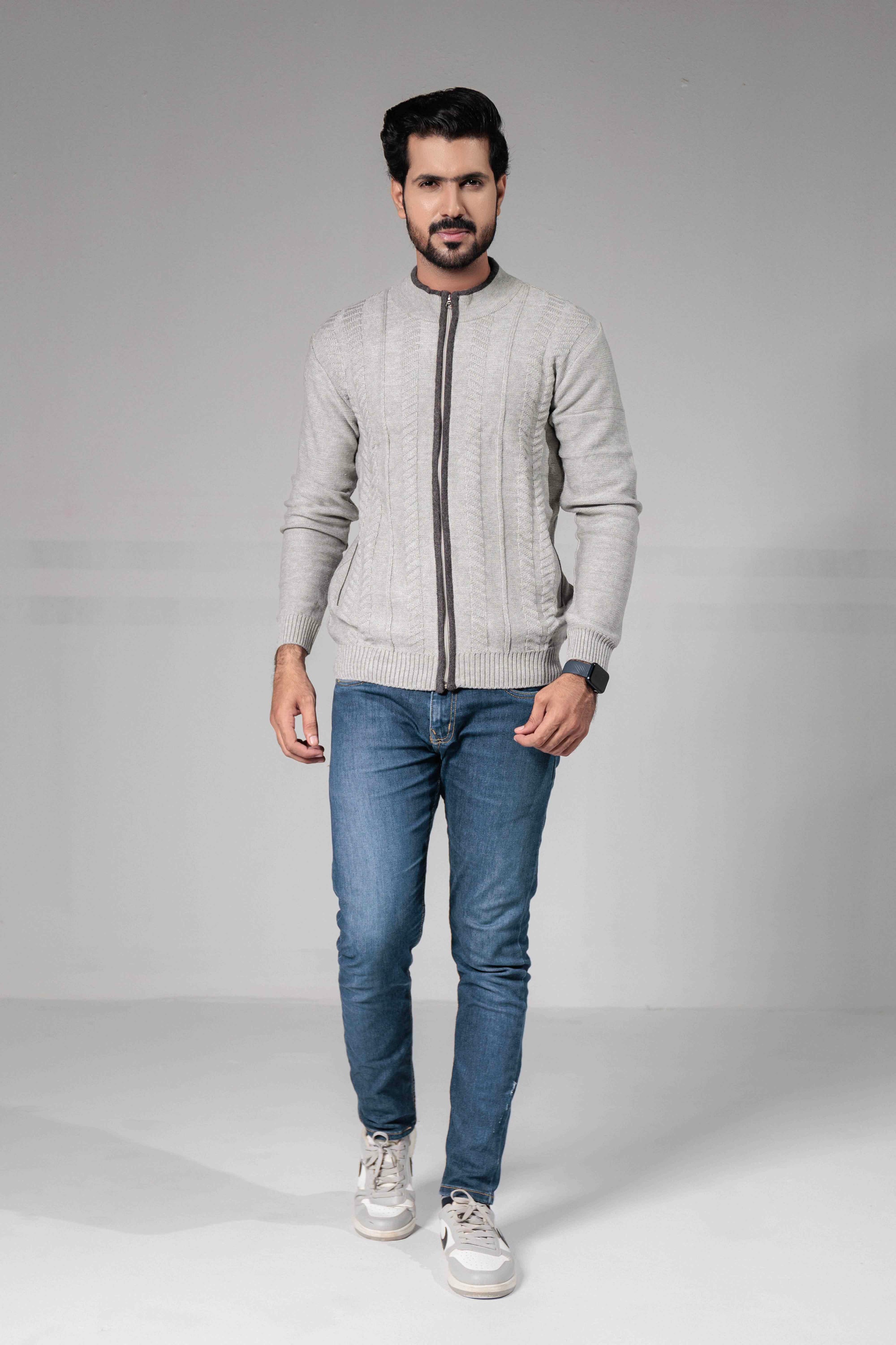 Soft Acrylic Wool Zipper Sweater
