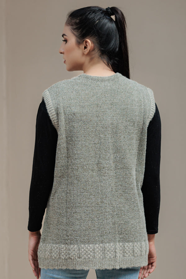 Soft Acrylic Wool Sleeveless Cardigan