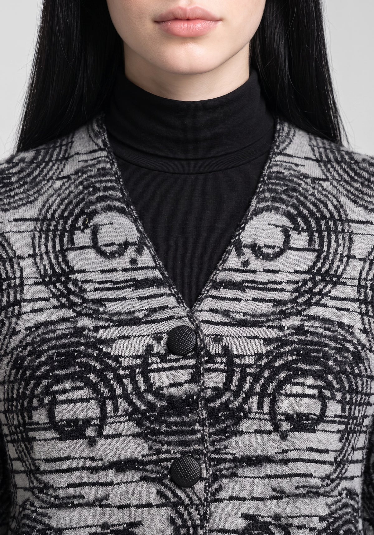 Soft Acrylic Wool Gray Cardigan