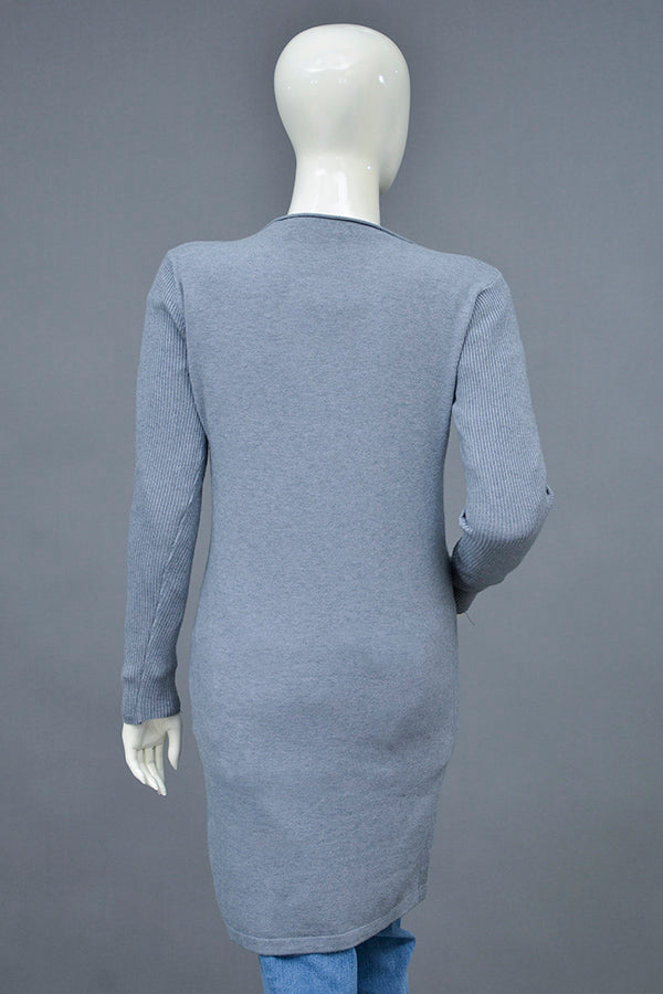 Acrylic Wool Round Neck Long Coat
