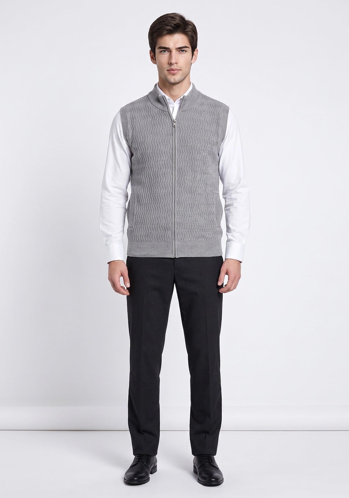 Soft Acrylic Wool Sleevless Zipper