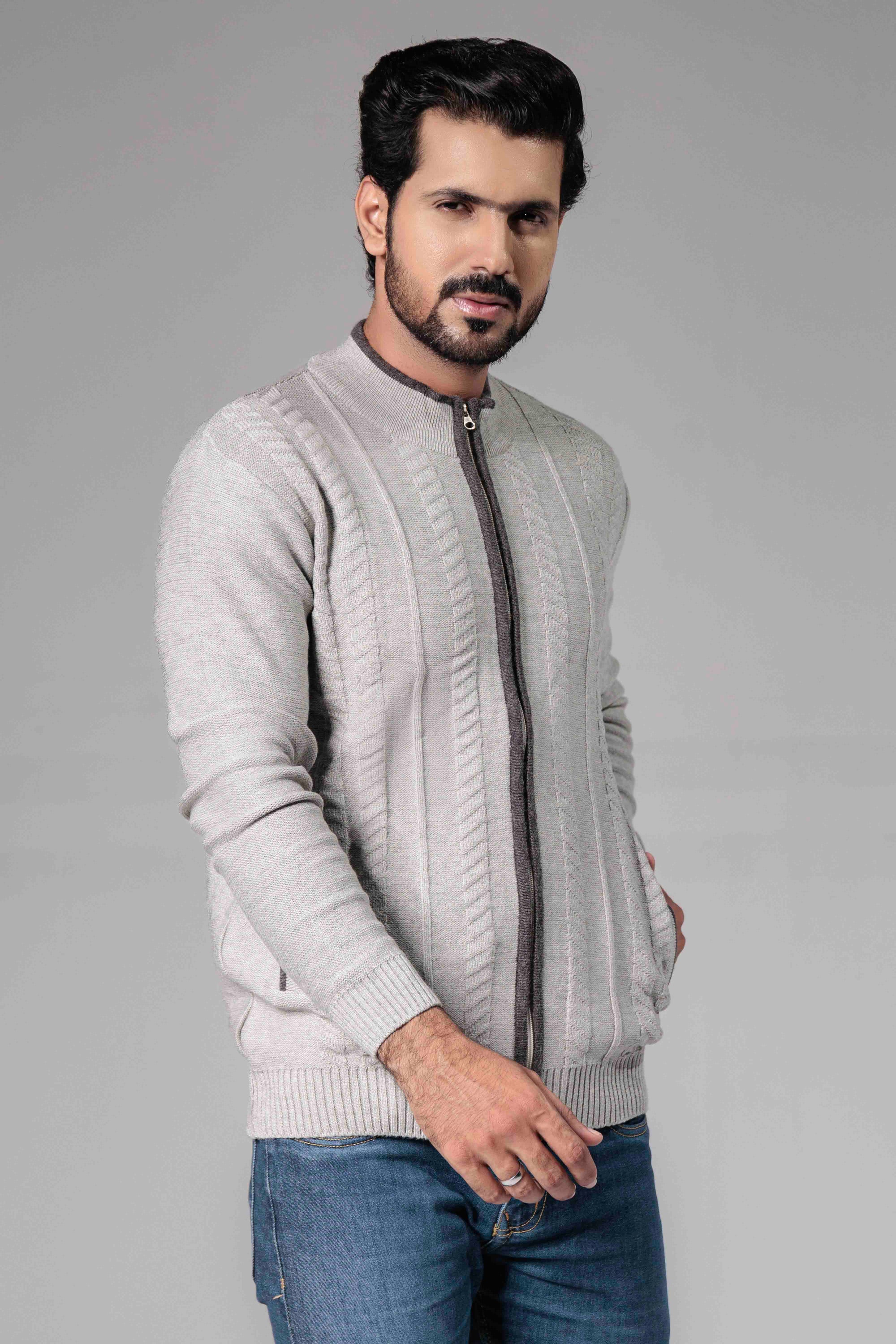 Soft Acrylic Wool Zipper Sweater
