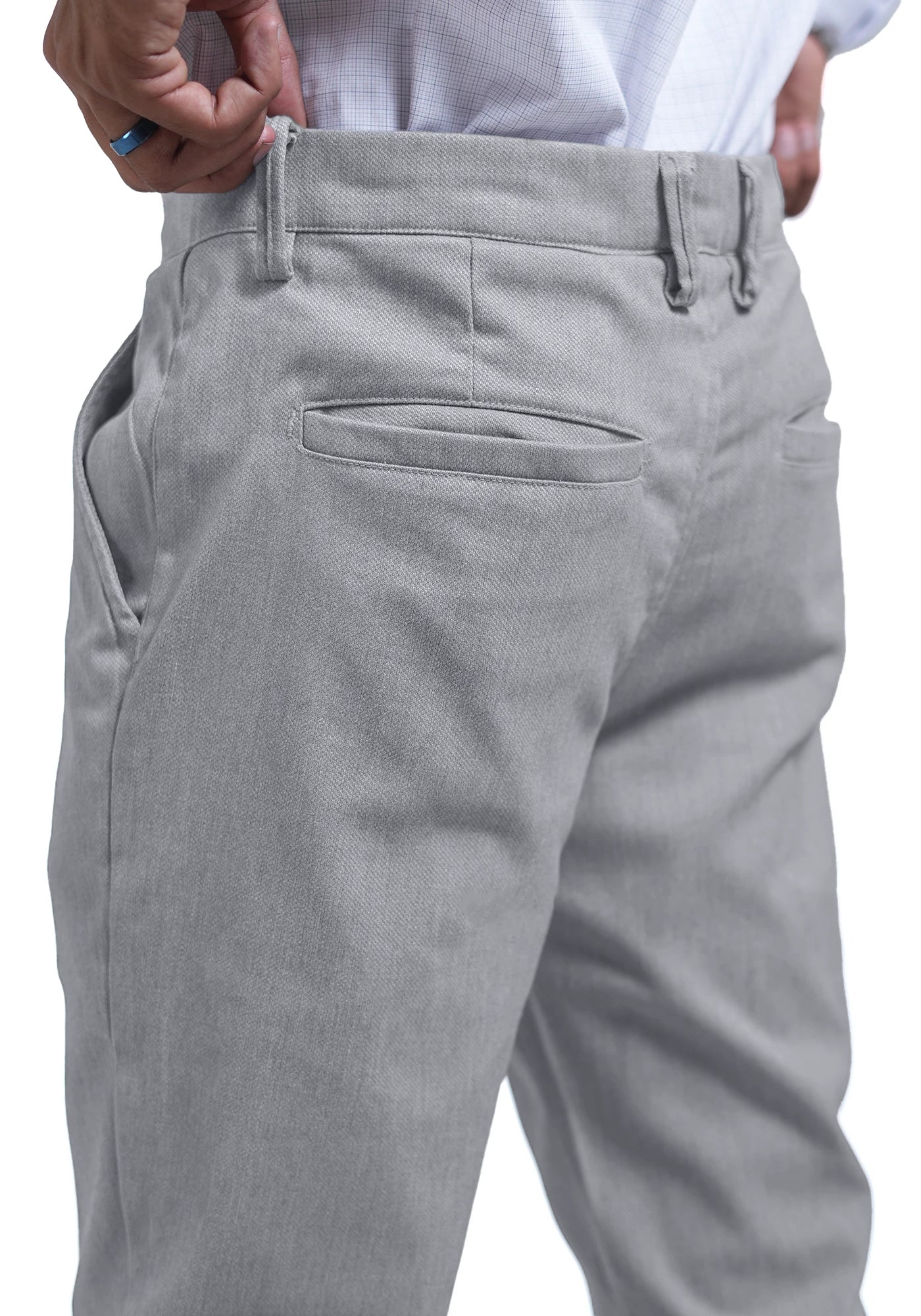 Poly Cotton Fabric Gray Khaki's Pant