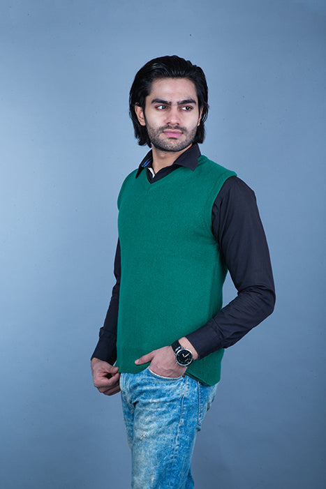 100% Super Lambswool Plain Sleeveless