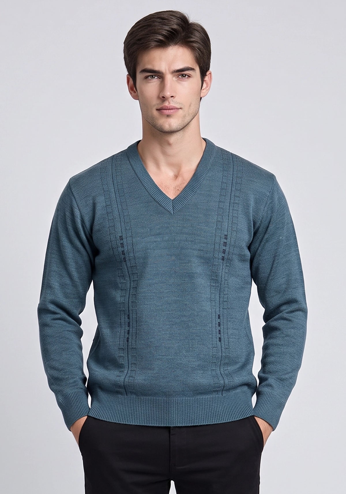 Wool Blend Green Mix Pullover