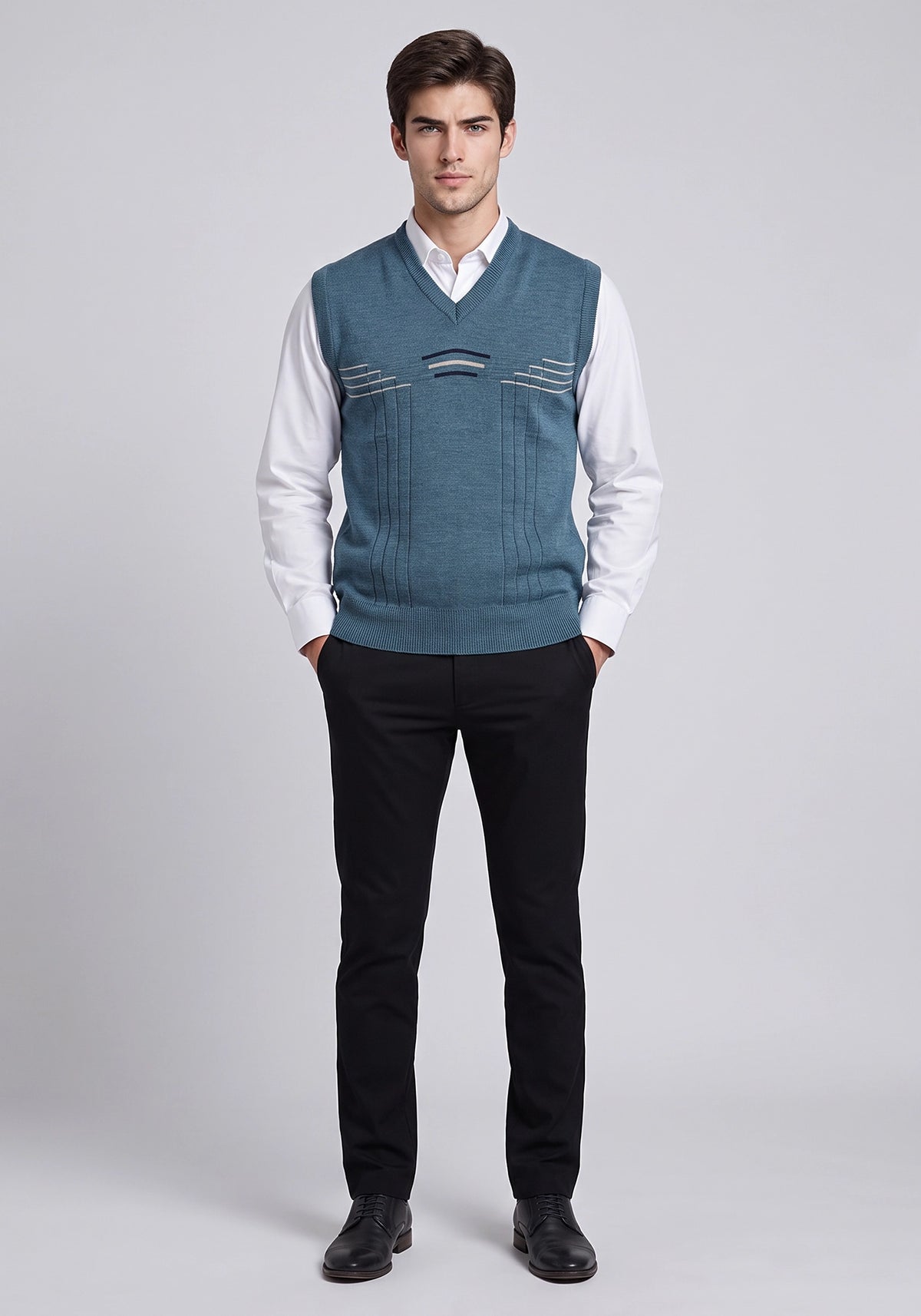 Wool Blend Green Mix Sleeveless