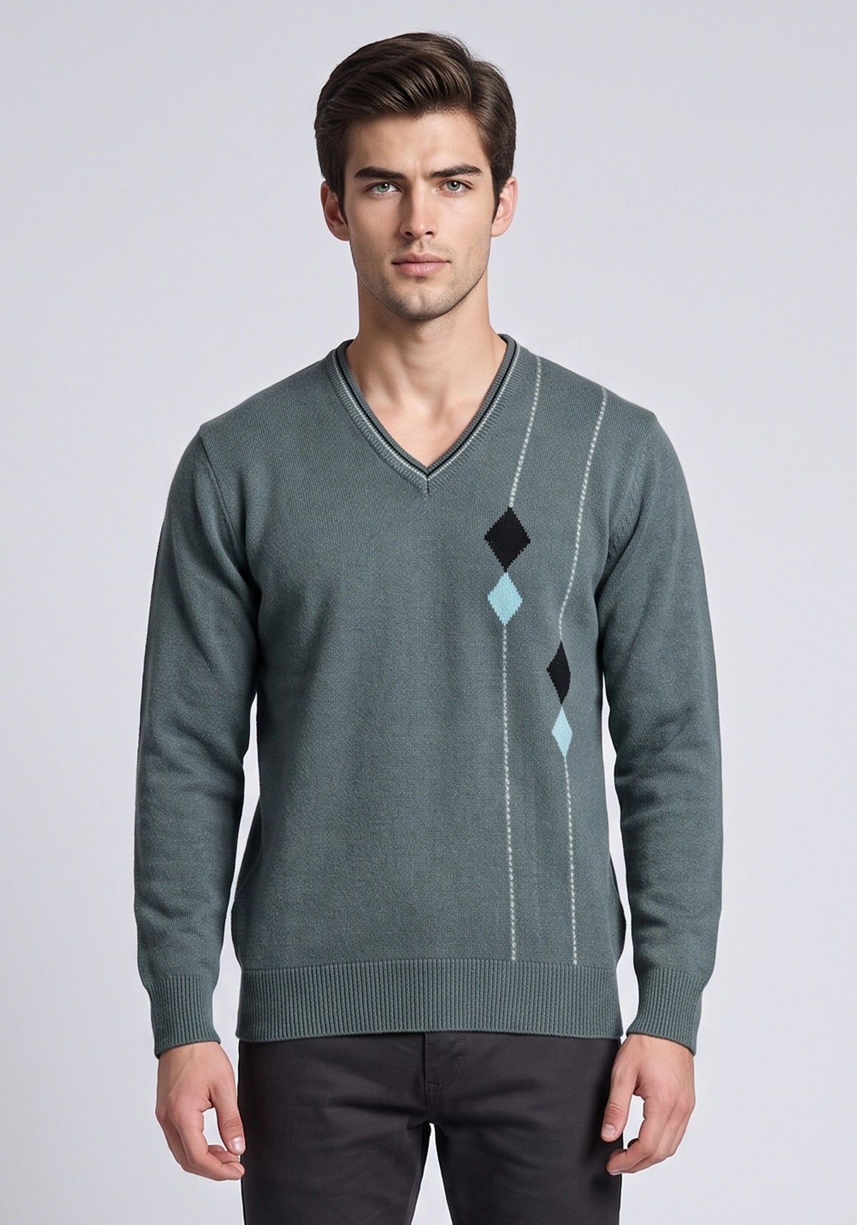 100% Lambswool Green Pullover
