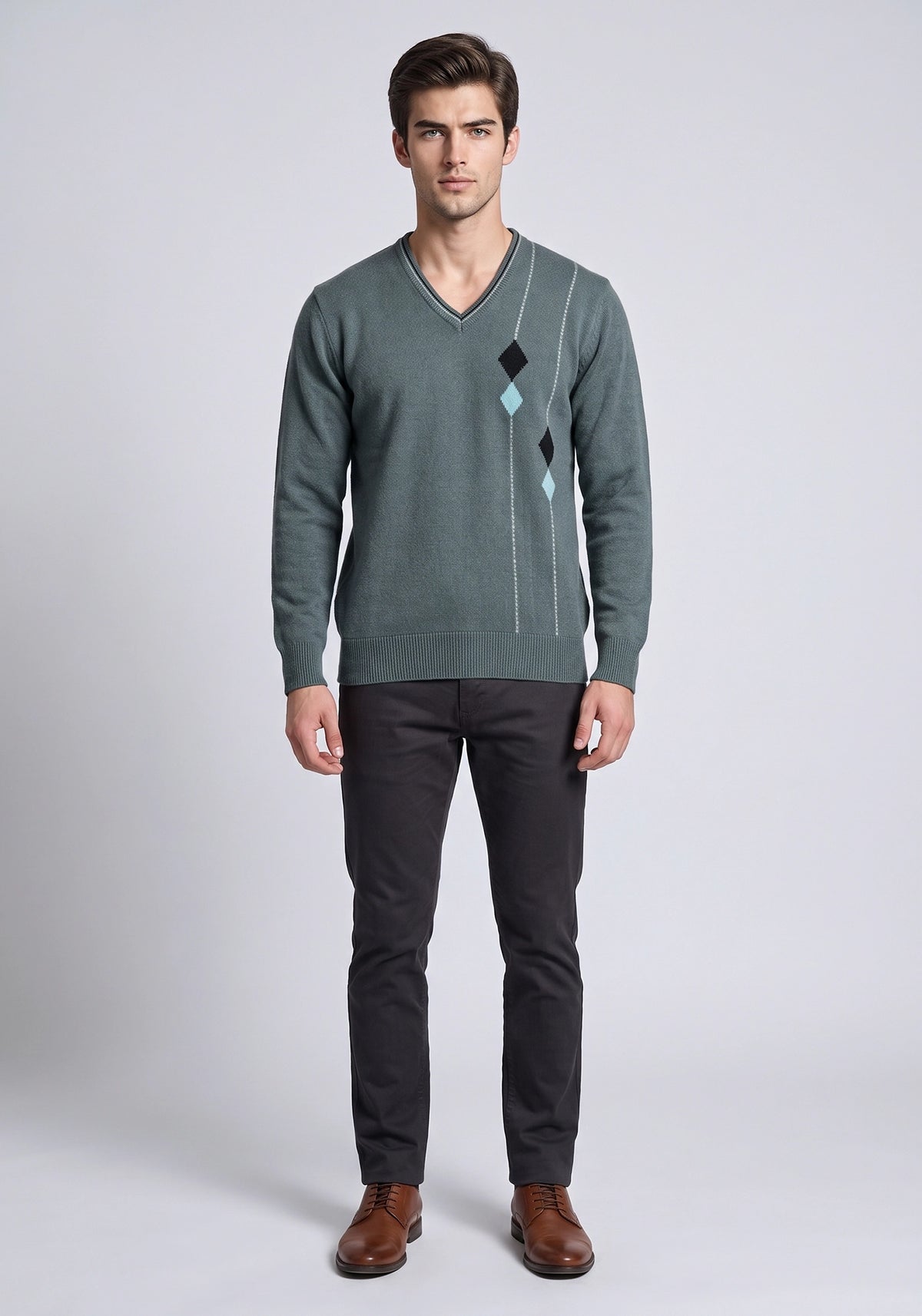 100% Lambswool Green Pullover
