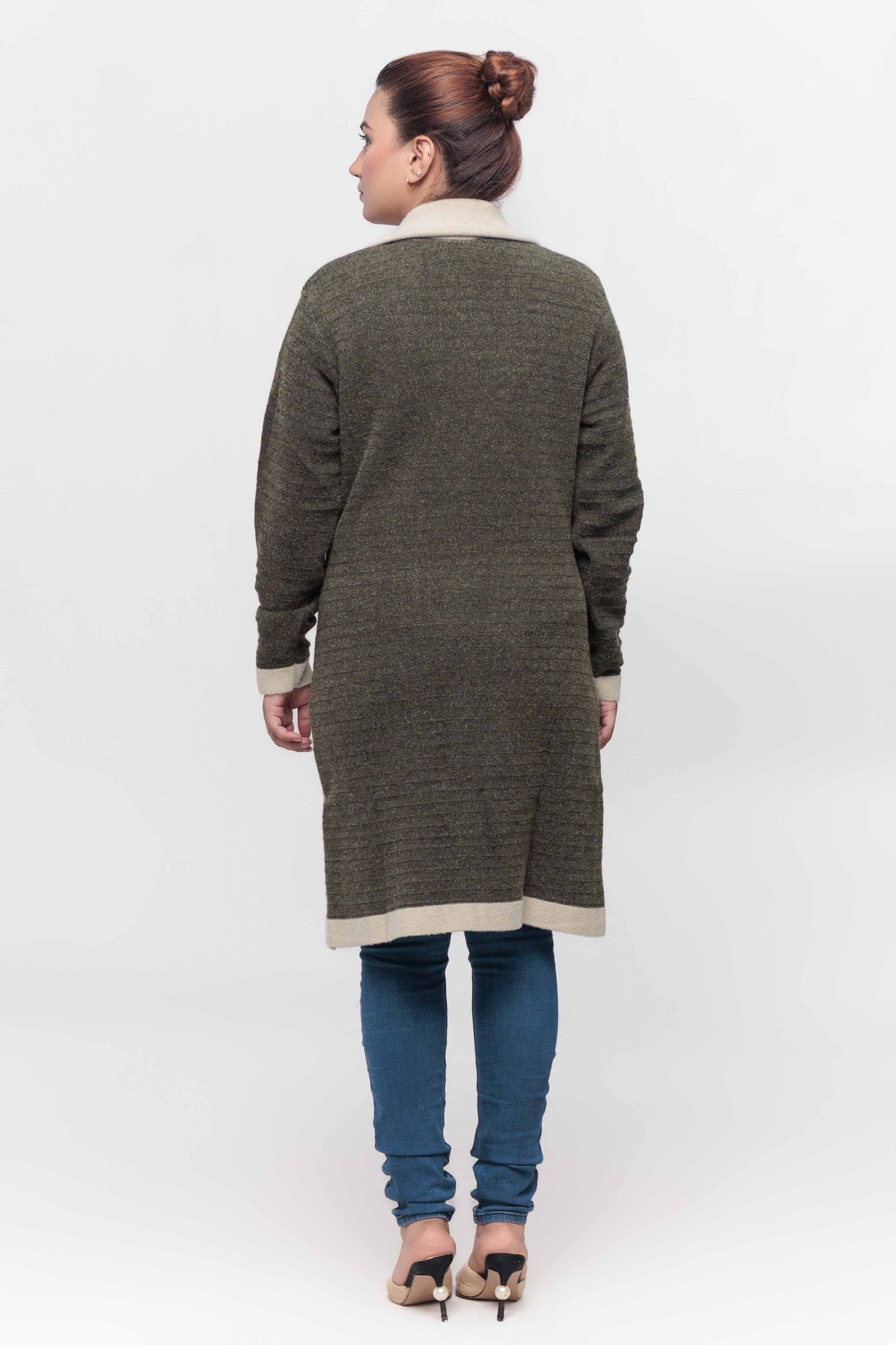 Acrylic Wool Long Coat