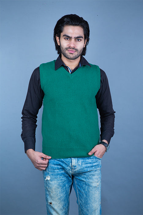 100% Super Lambswool Plain Sleeveless