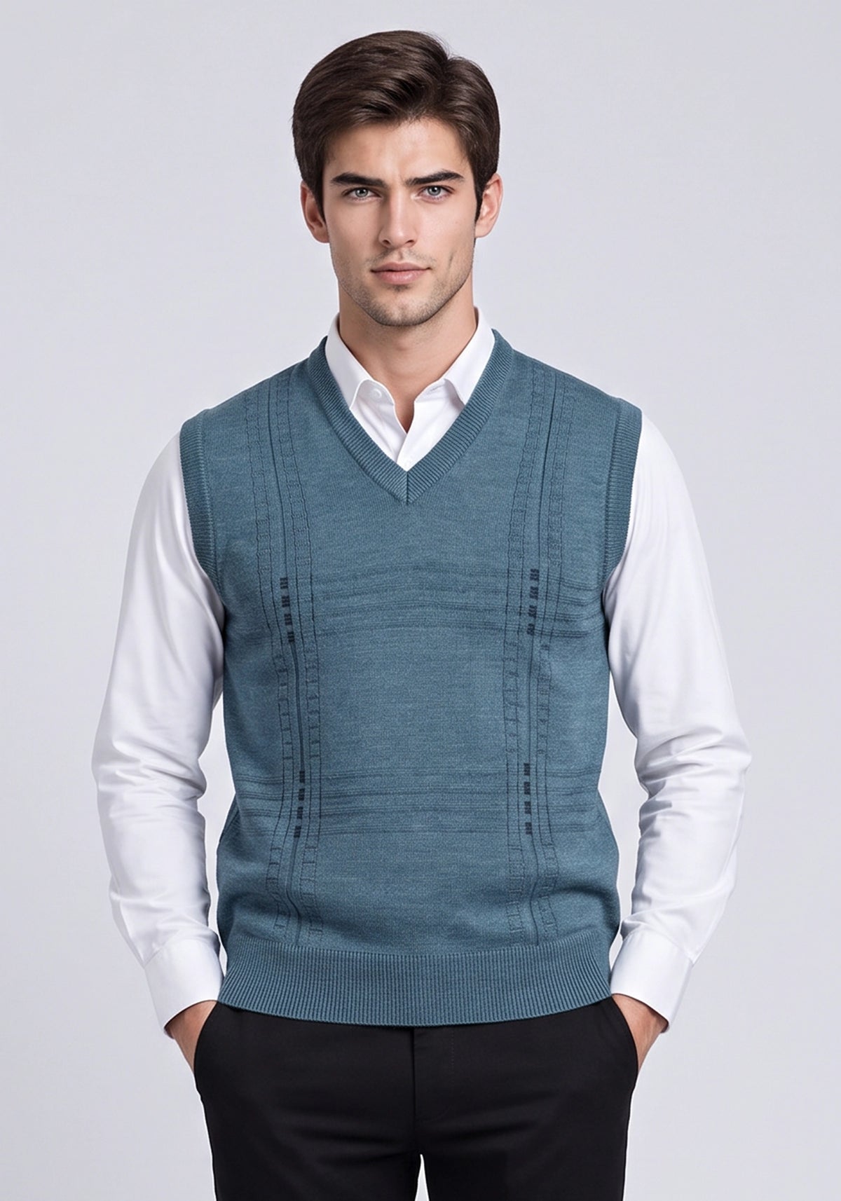 Wool Blend Green Mix Sleeveless