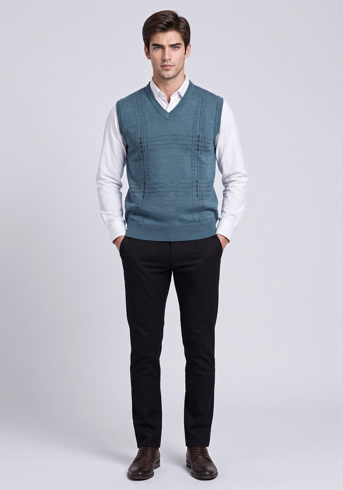 Wool Blend Green Mix Sleeveless