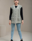 Soft Acrylic Wool Sleeveless Cardigan