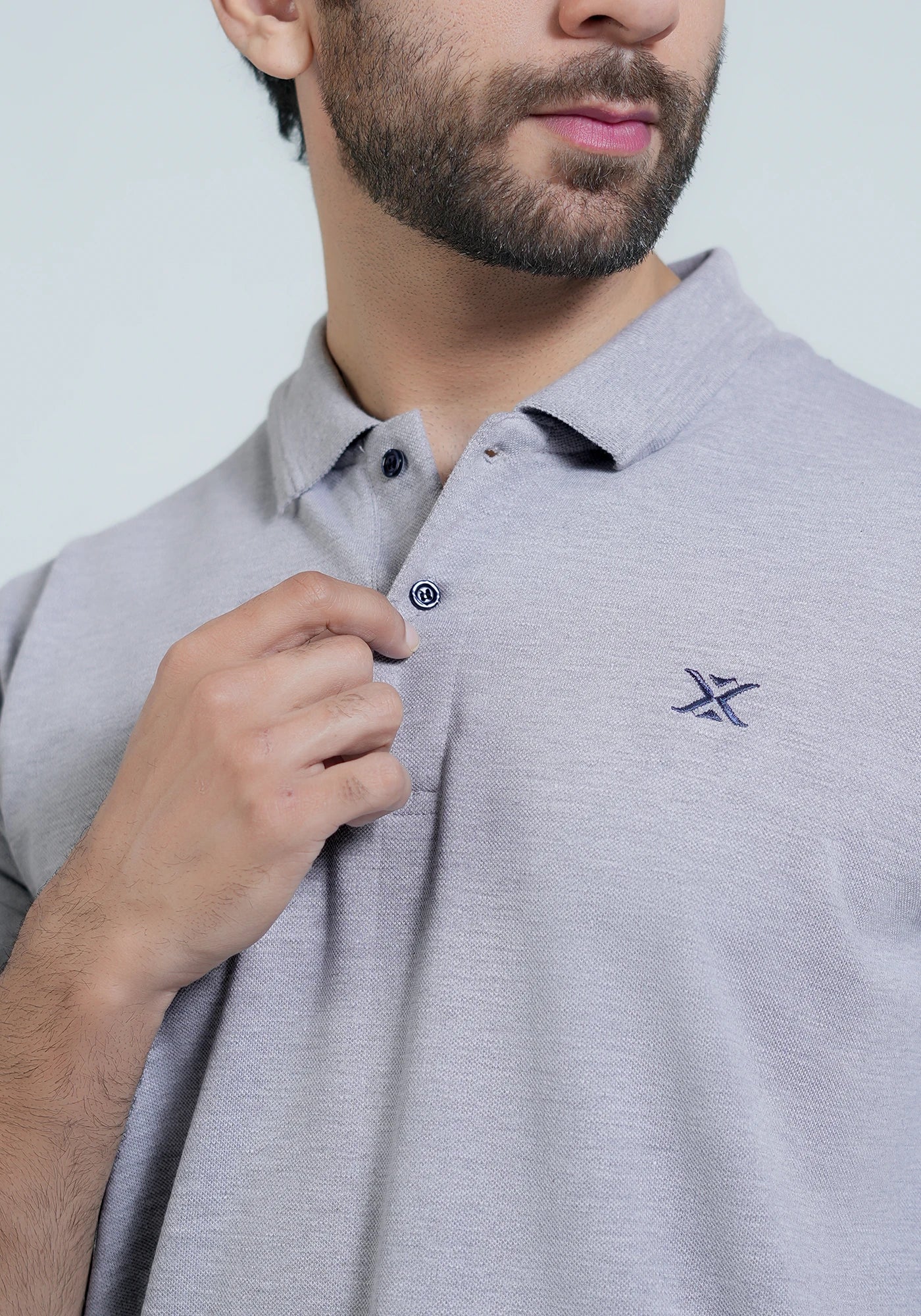 CVC Plain H-Gray Polo T-Shirt
