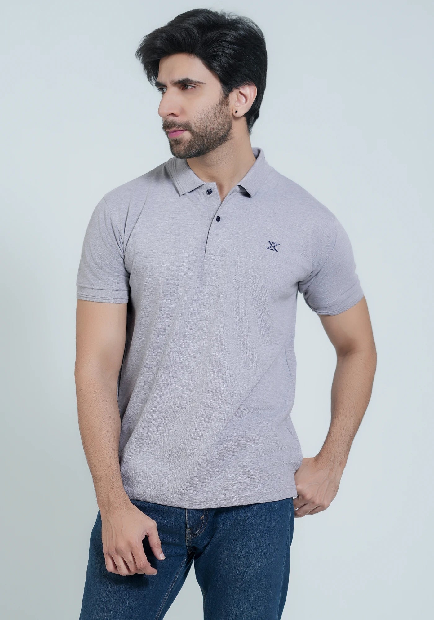 CVC Plain H-Gray Polo T-Shirt