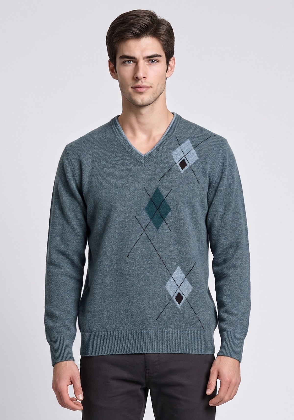100% Lambswool Olive Green Pullover