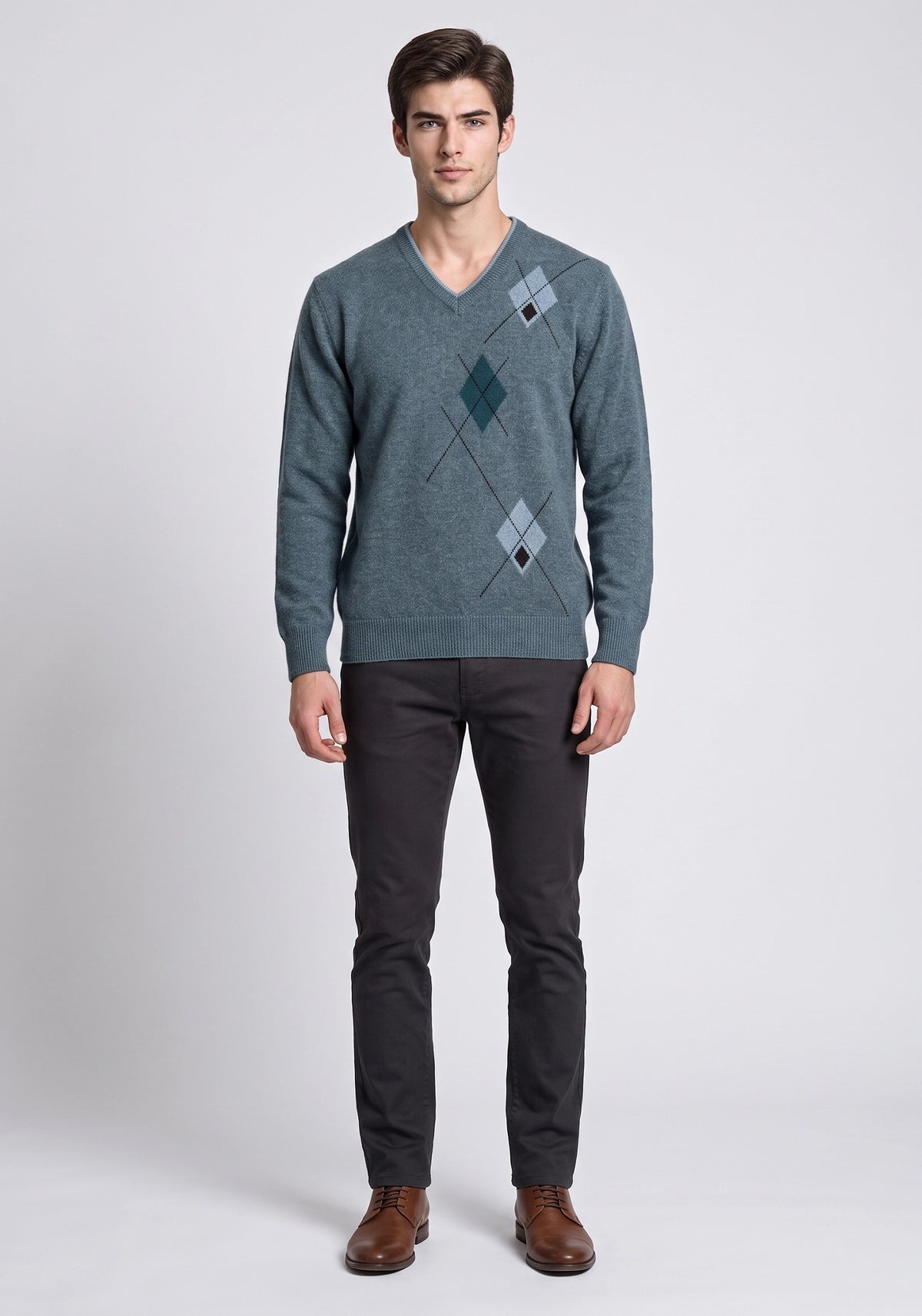 100% Lambswool Olive Green Pullover