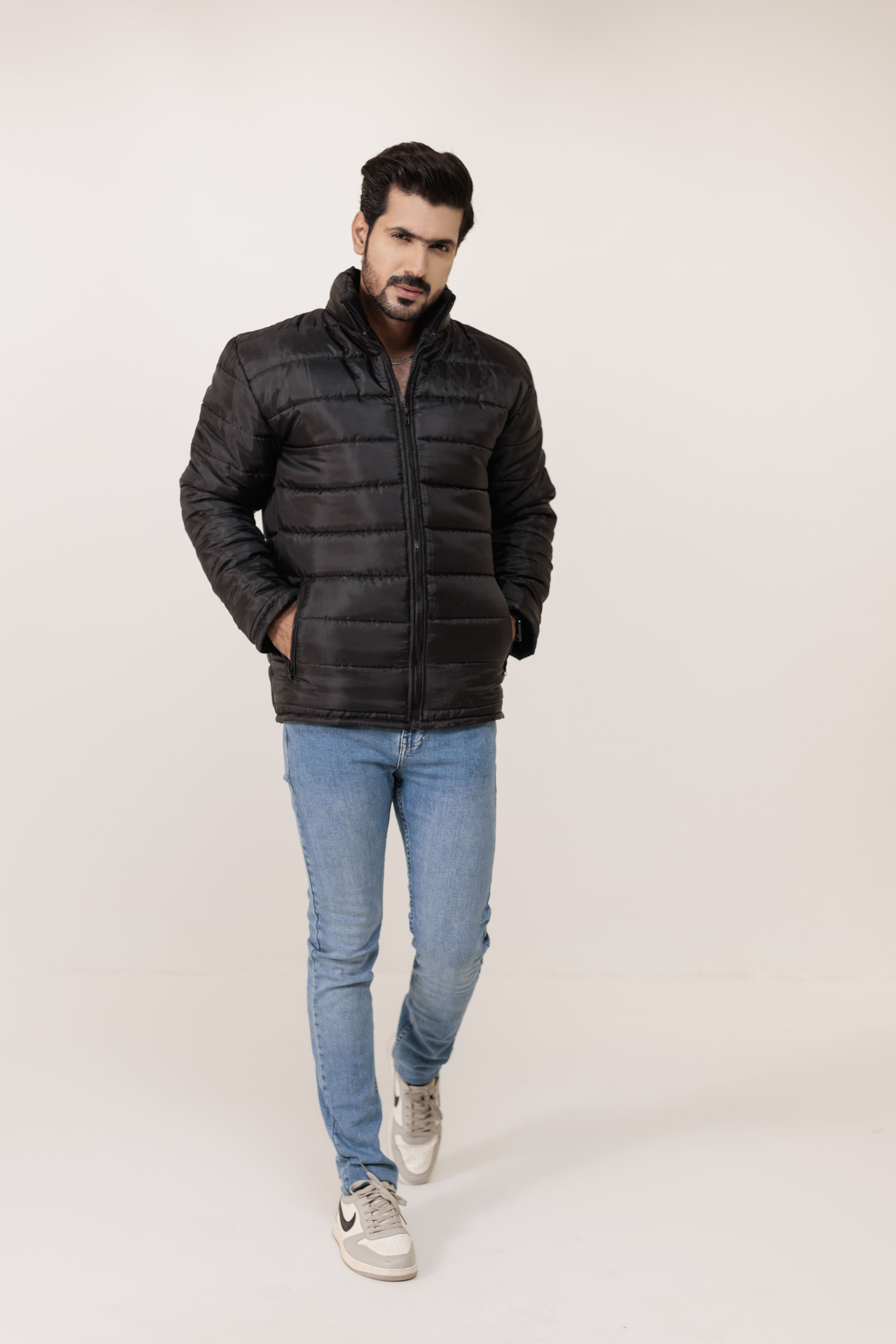 Plain Black Puffer Jacket