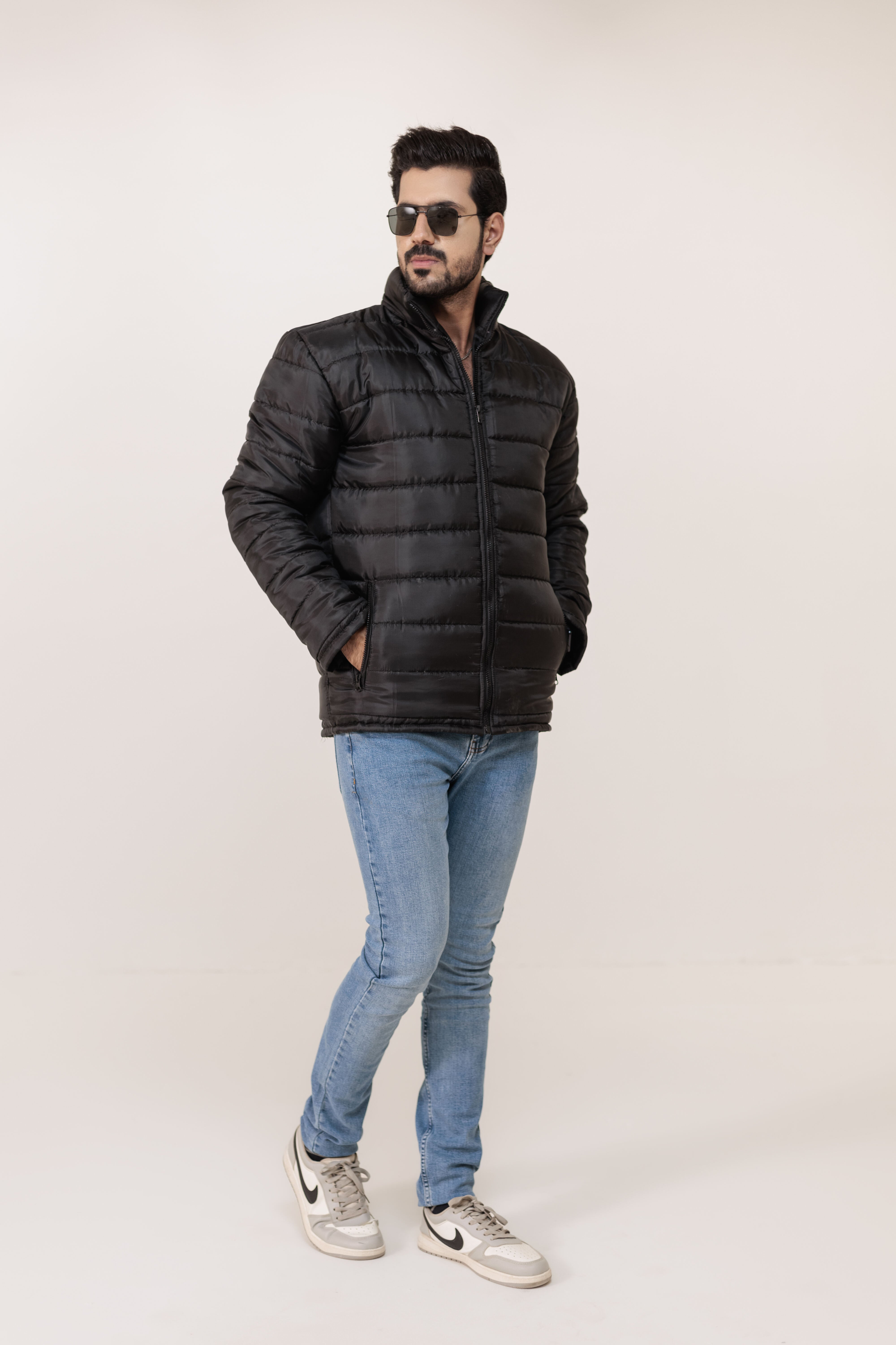 Plain Black Puffer Jacket