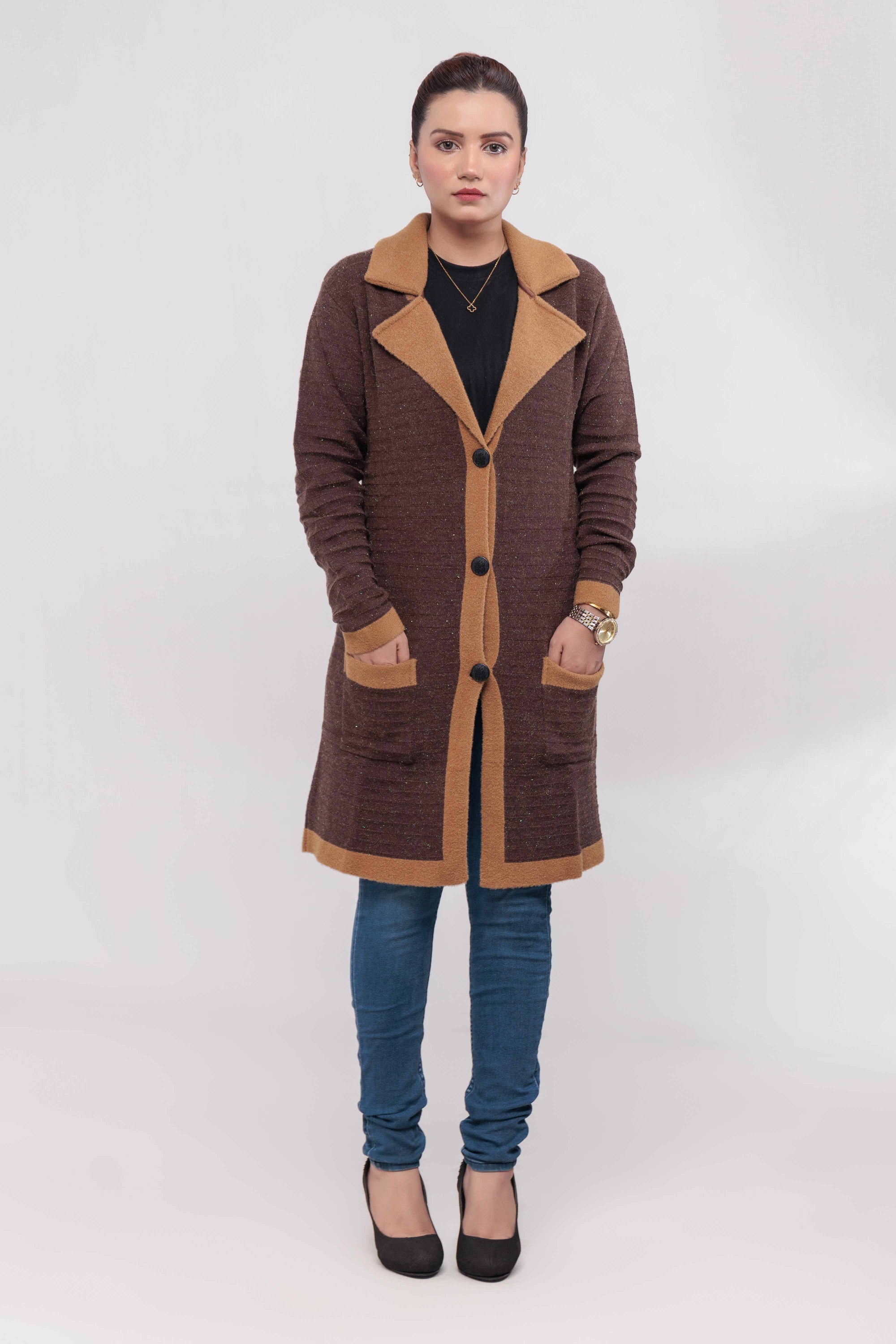 Acrylic Wool Long Coat