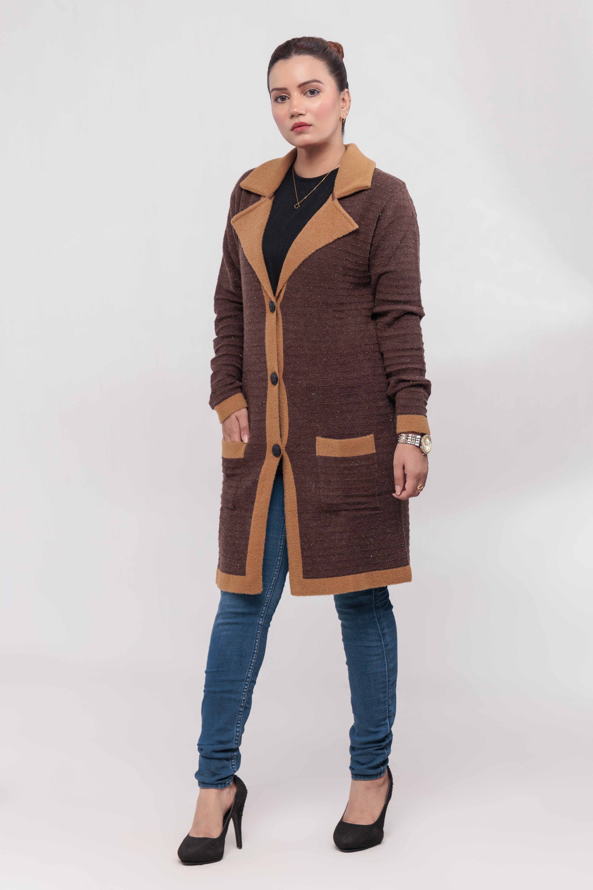 Acrylic Wool Long Coat