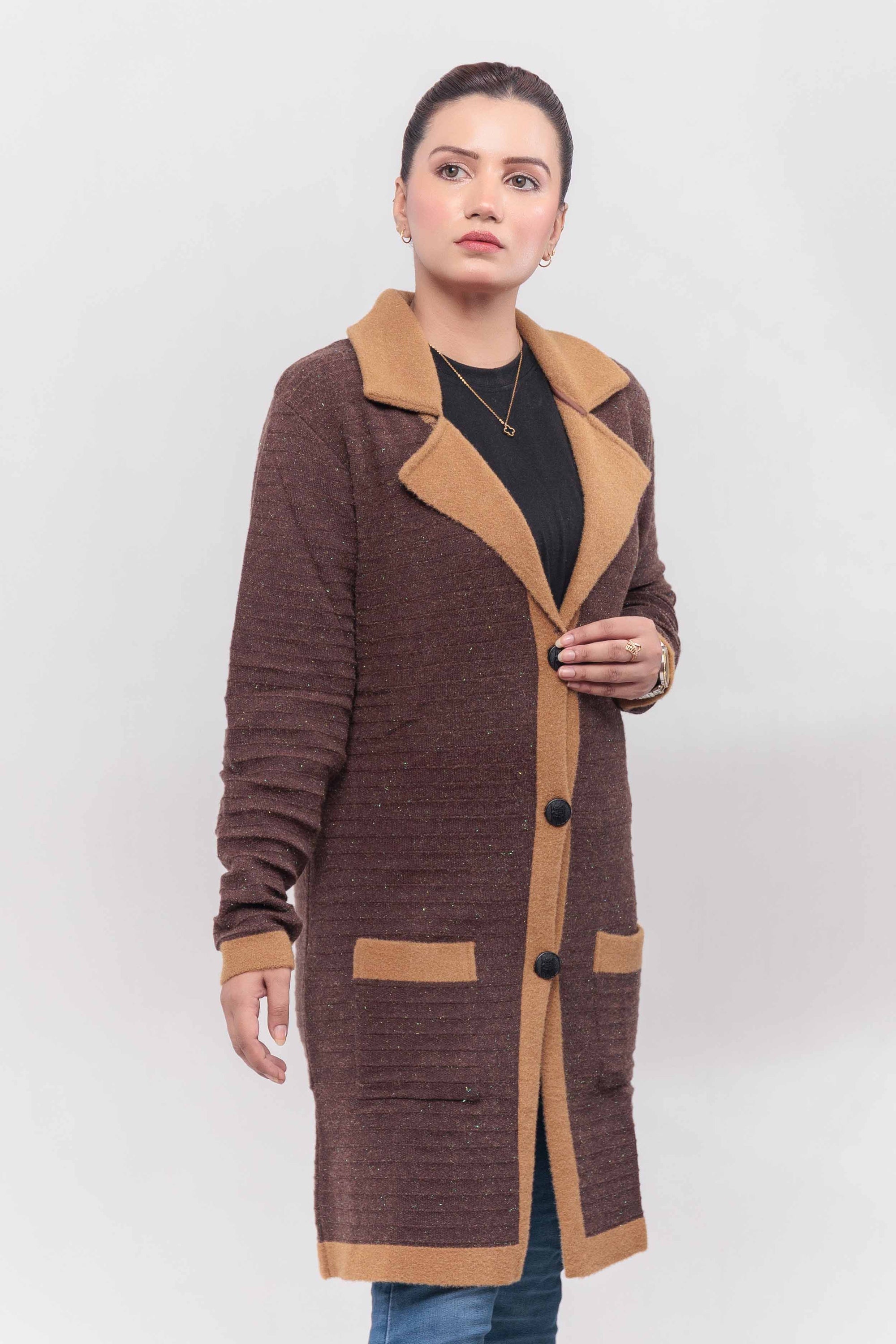 Acrylic Wool Long Coat