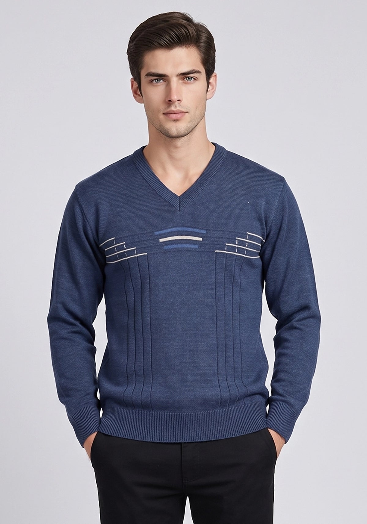 Wool Blend Indigo Blue Pullover
