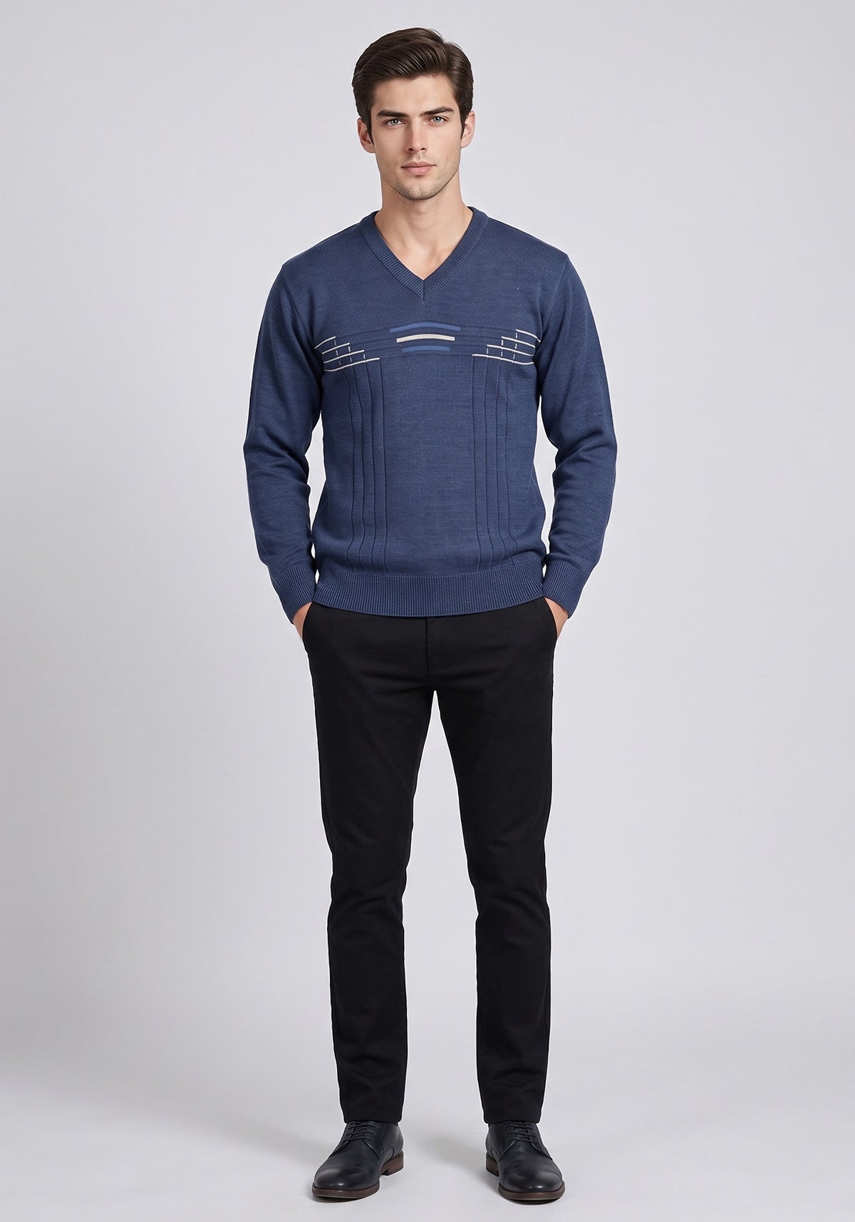 Wool Blend Indigo Blue Pullover