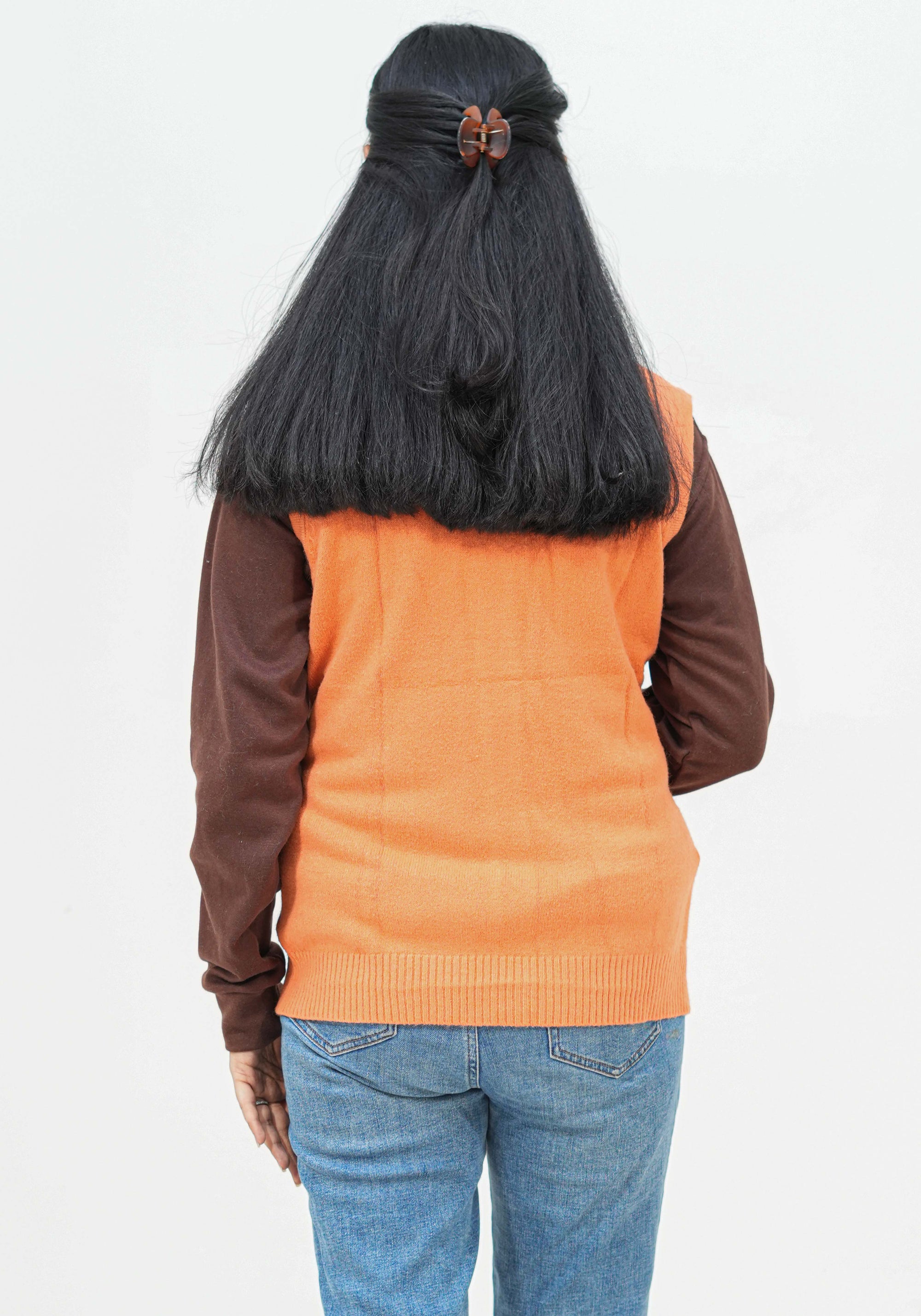 Acrylic Wool Sleeve Less Cardigan