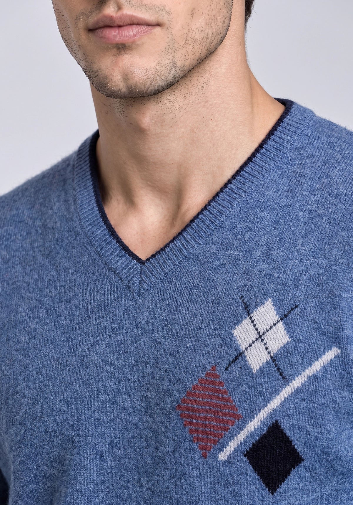 100% Lambswool Jeans Blue Pullover