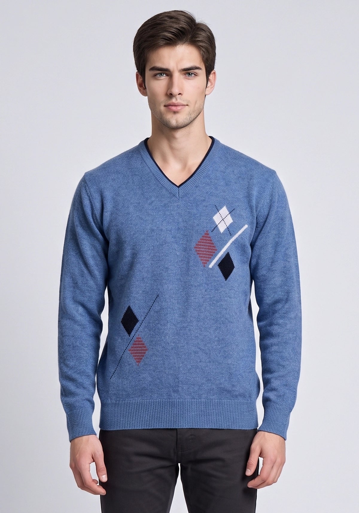 100% Lambswool Jeans Blue Pullover