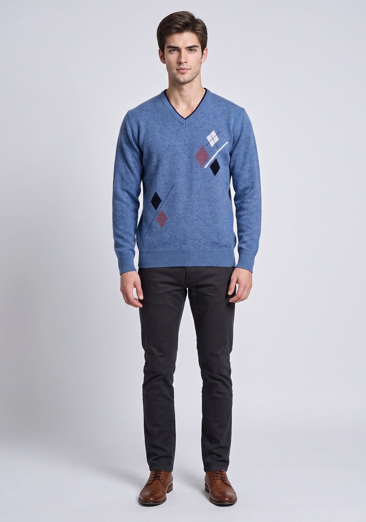 100% Lambswool Jeans Blue Pullover