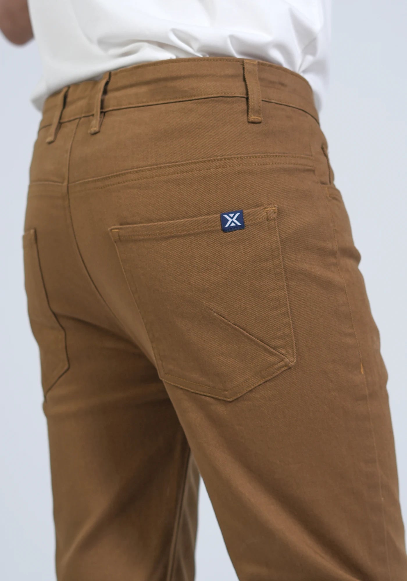 Fine Twill Fabric Five Pockets Golden Pants