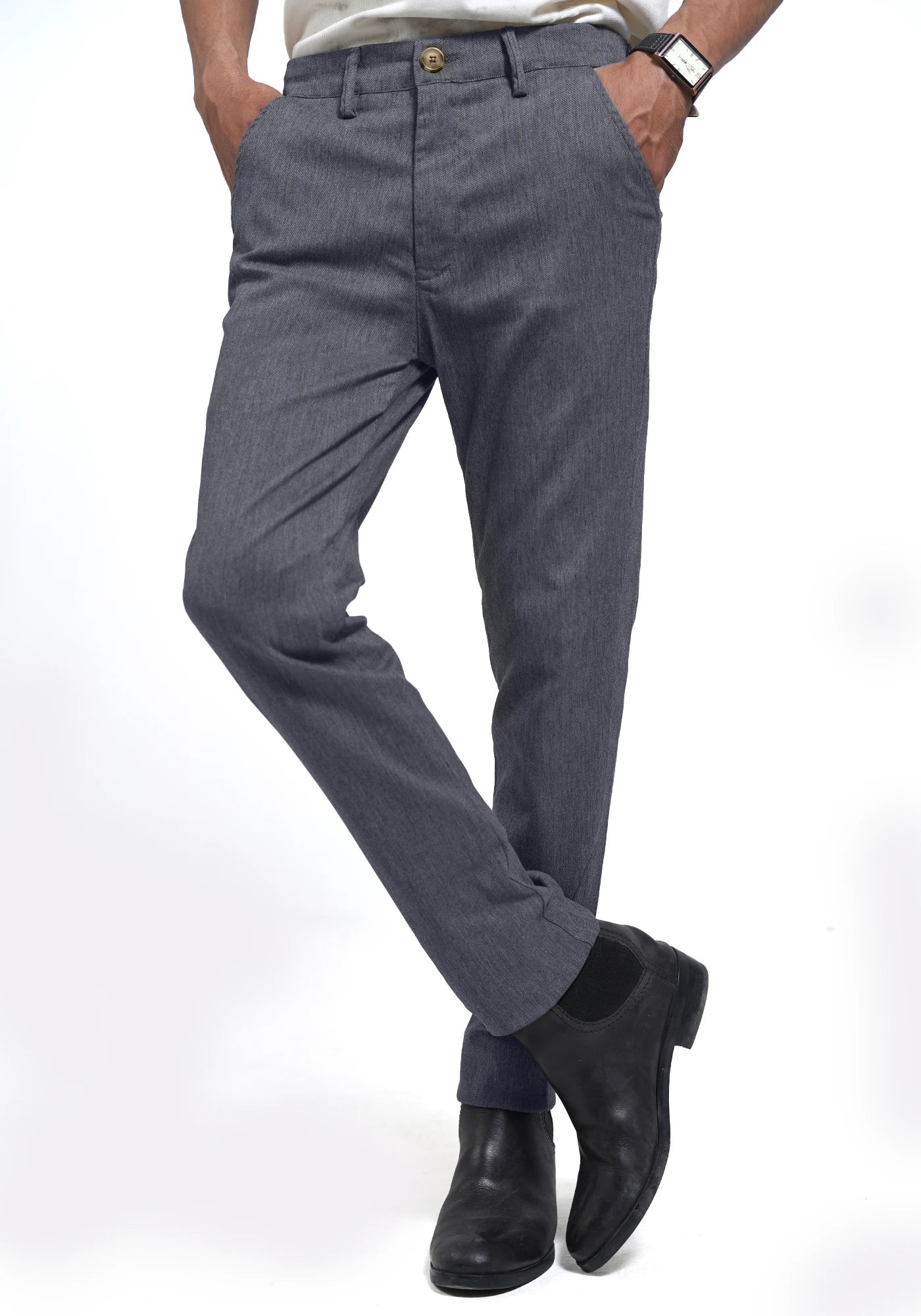 Poly Cotton Fabric Navy Khaki's Pant