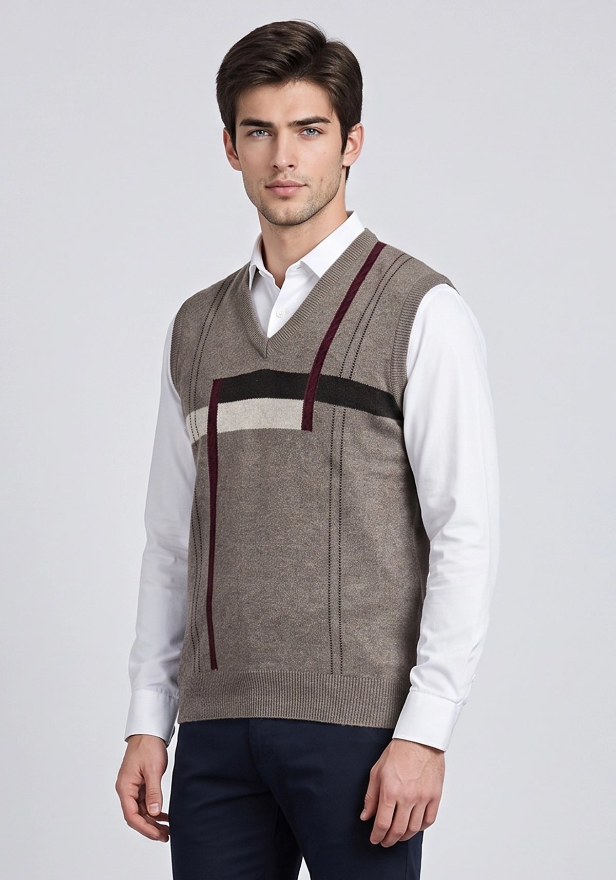 100% Lambswool L Brown Sleeveless