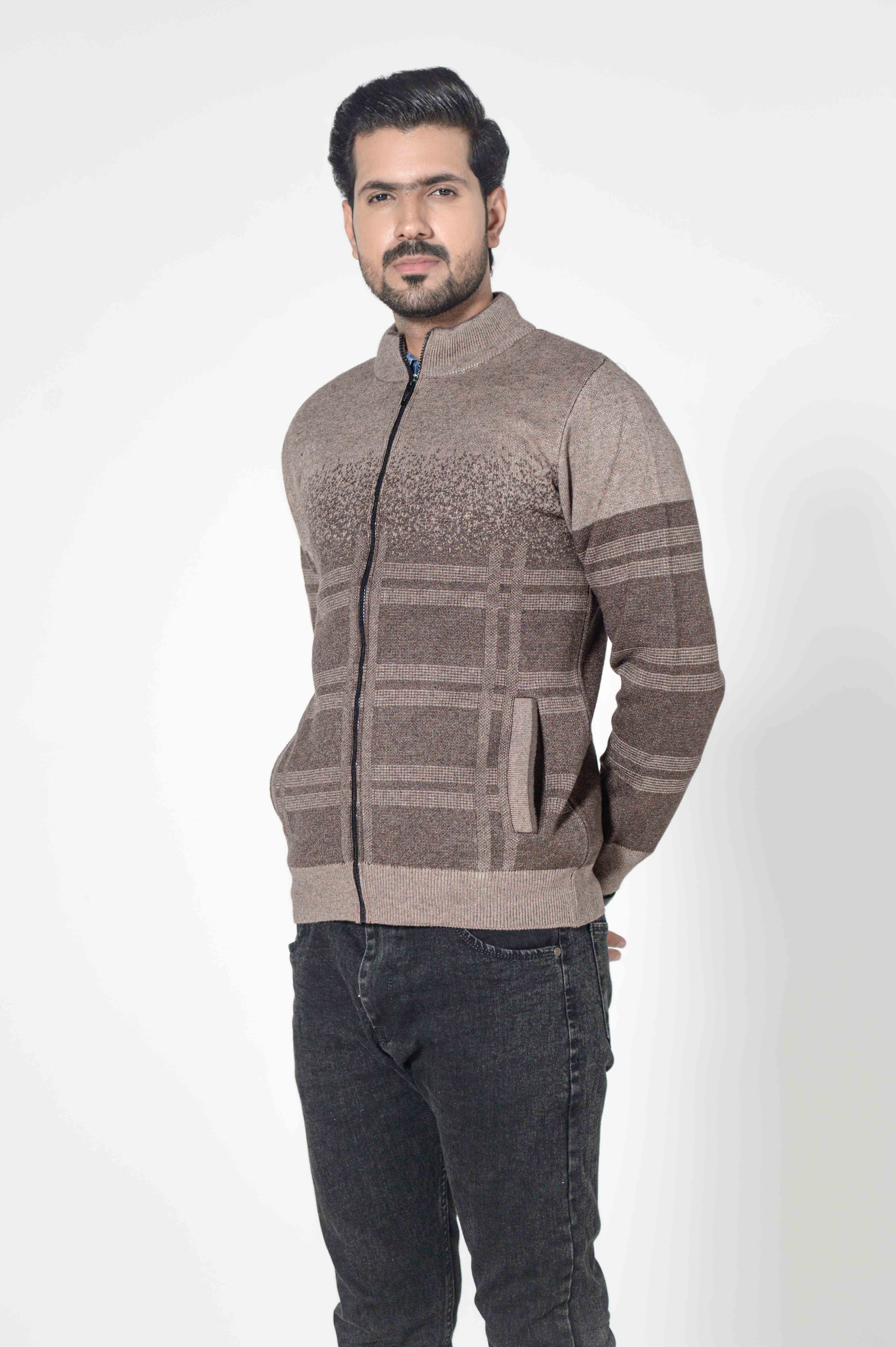 Soft Acrylic Wool Zipper Sweater