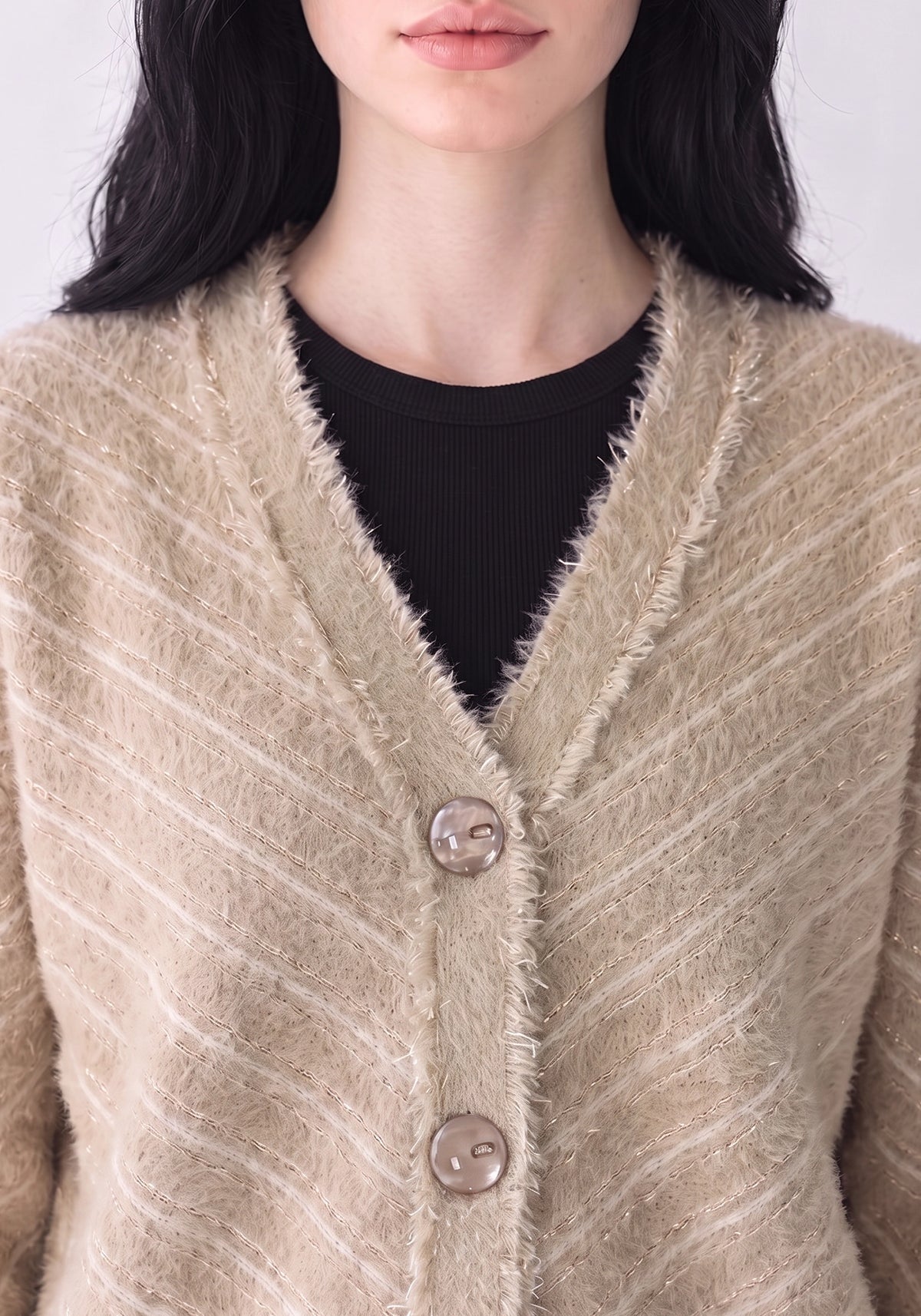 Soft Acrylic Wool L Brown Coat