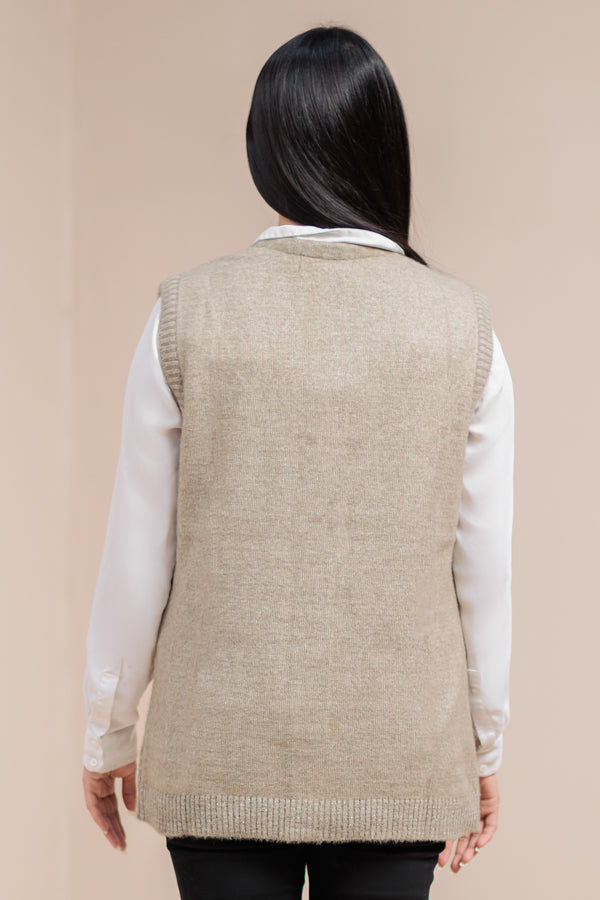 Soft Acrylic Wool Sleeveless Cardigan