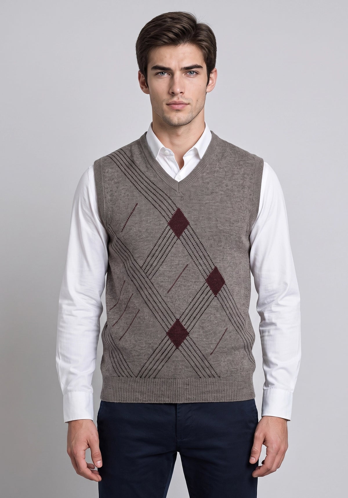 100% Lambswool Lt Brown Sleeveless
