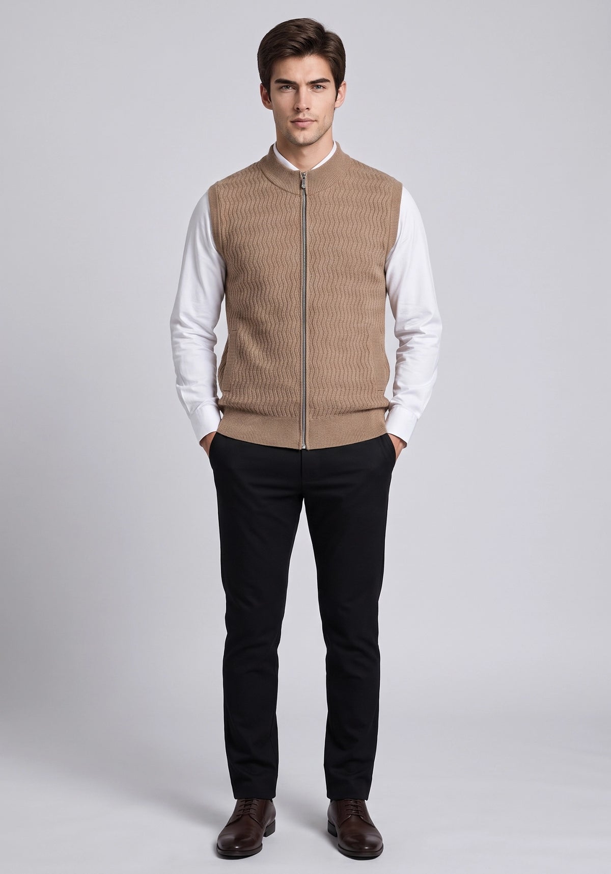 Soft Acrylic Wool Sleevless Zipper