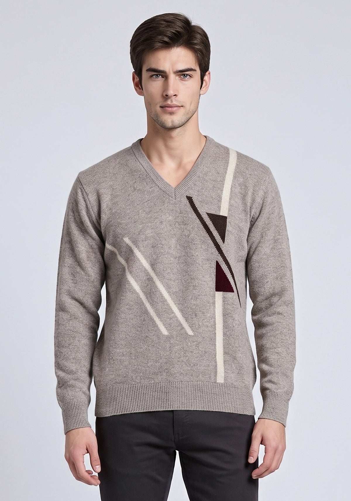 100% Lambswool Lt Brown Pullover