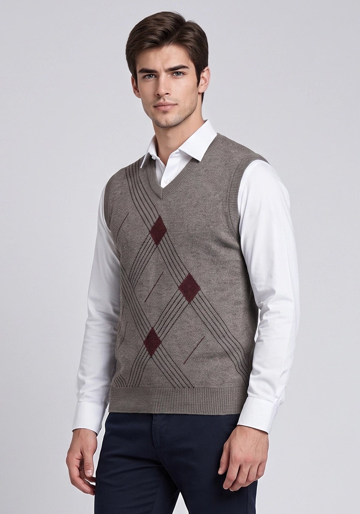 100% Lambswool Lt Brown Sleeveless