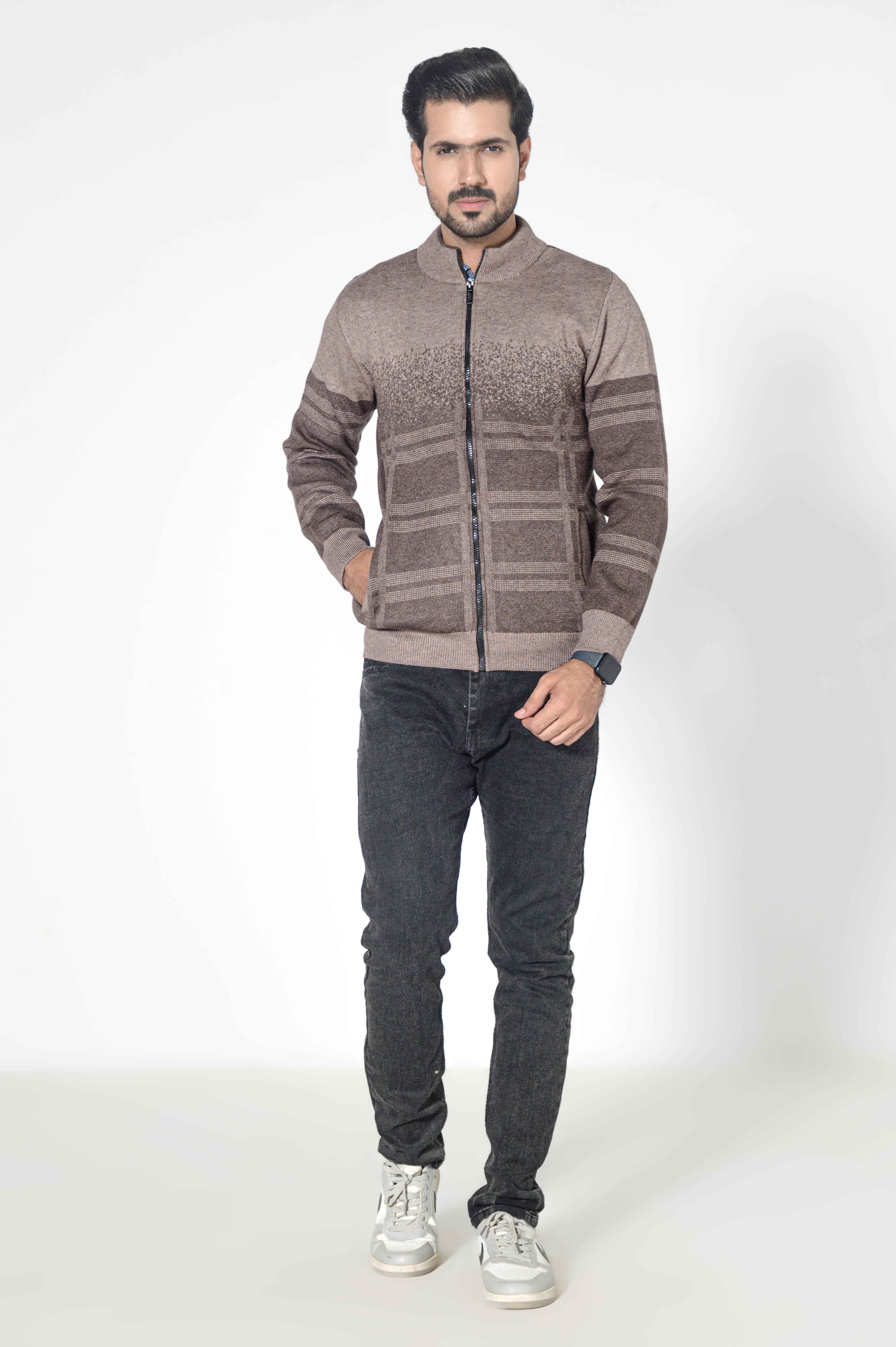 Soft Acrylic Wool Zipper Sweater