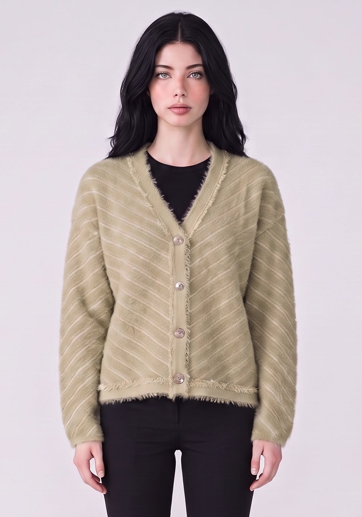 Soft Acrylic Wool L Brown Coat