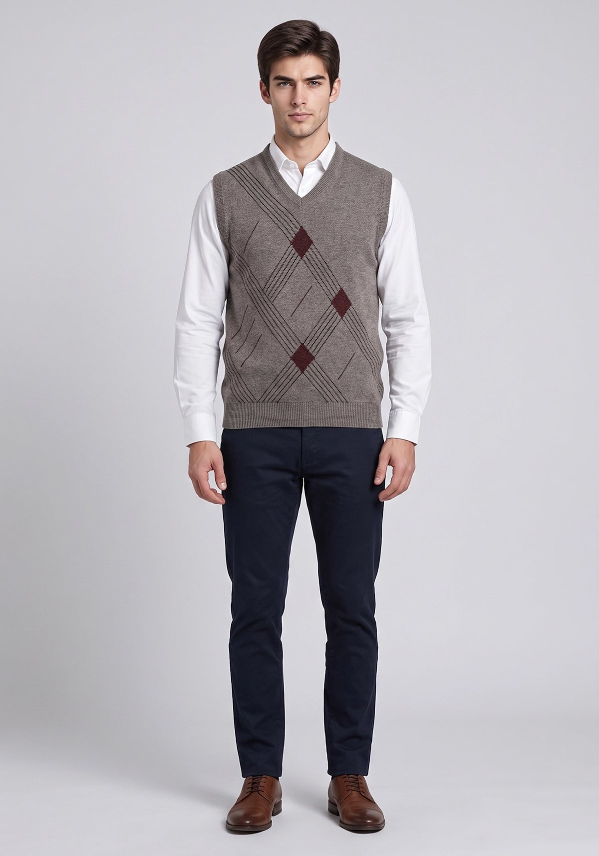 100% Lambswool Lt Brown Sleeveless