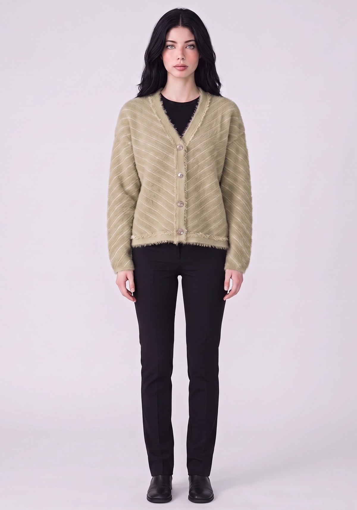 Soft Acrylic Wool L Brown Coat