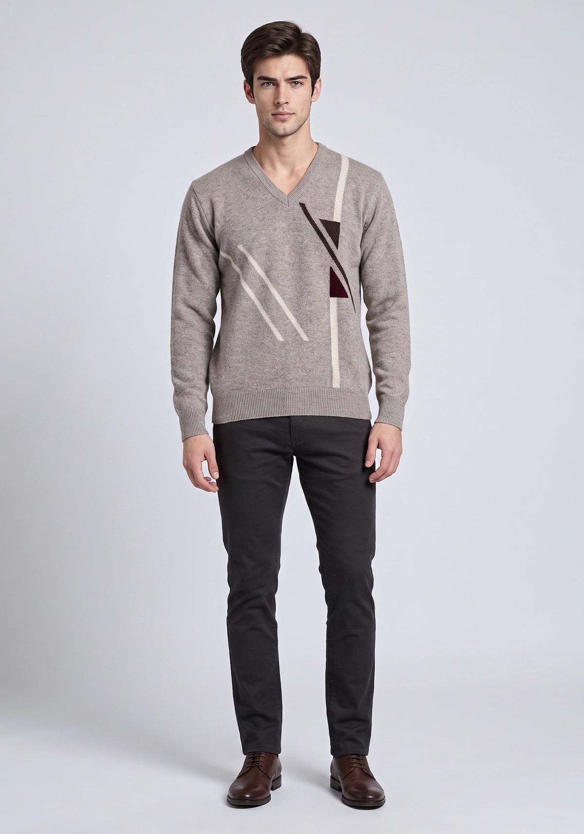 100% Lambswool Lt Brown Pullover