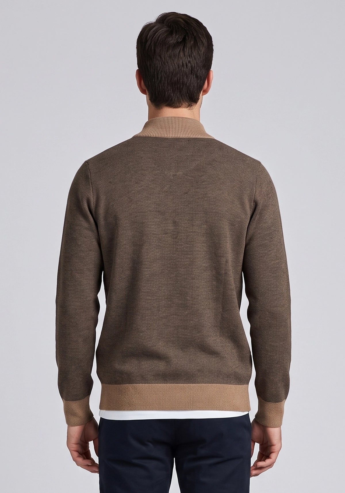 Soft Acrylic Wool L Brown Zipper