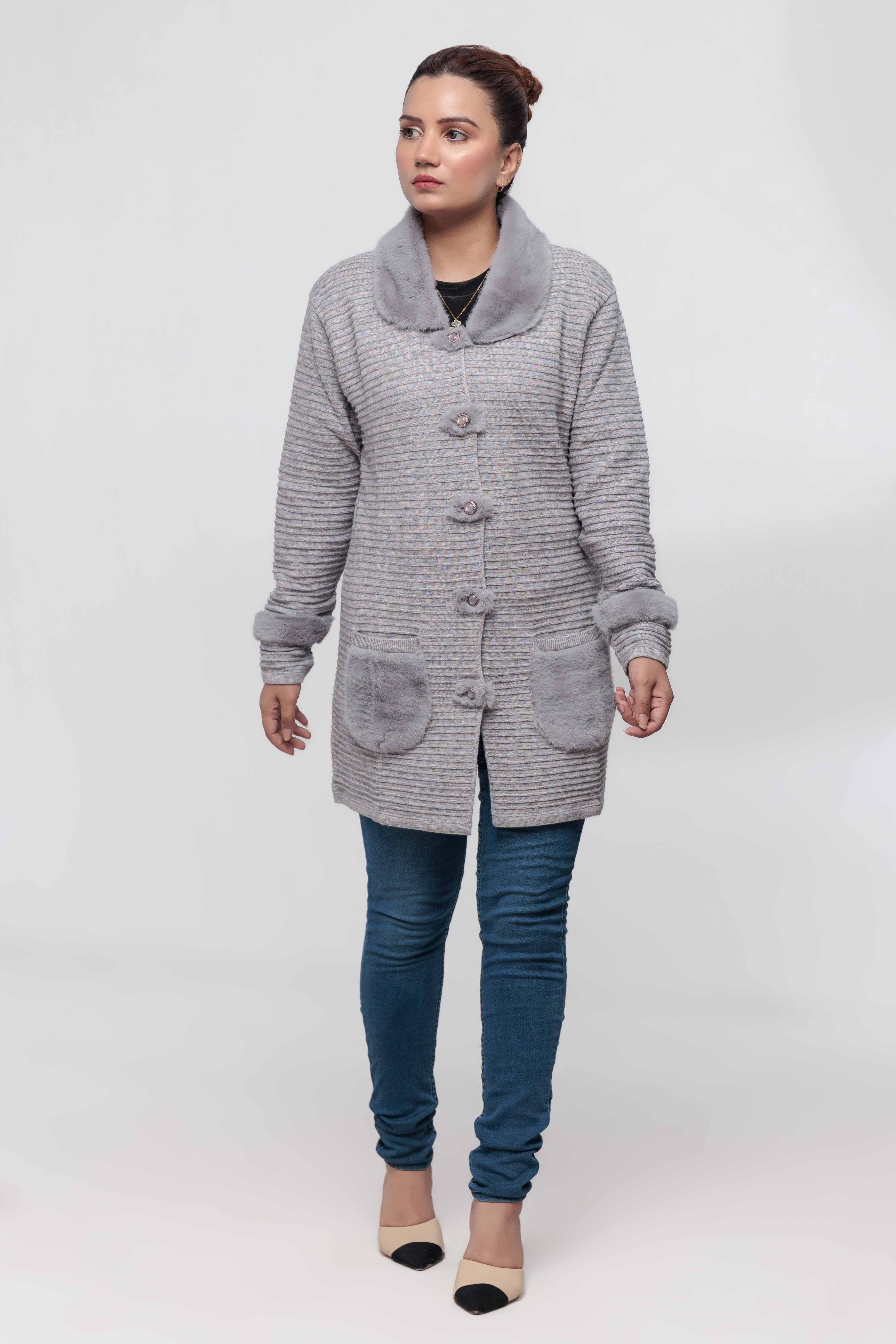 Acrylic Wool Long Coat