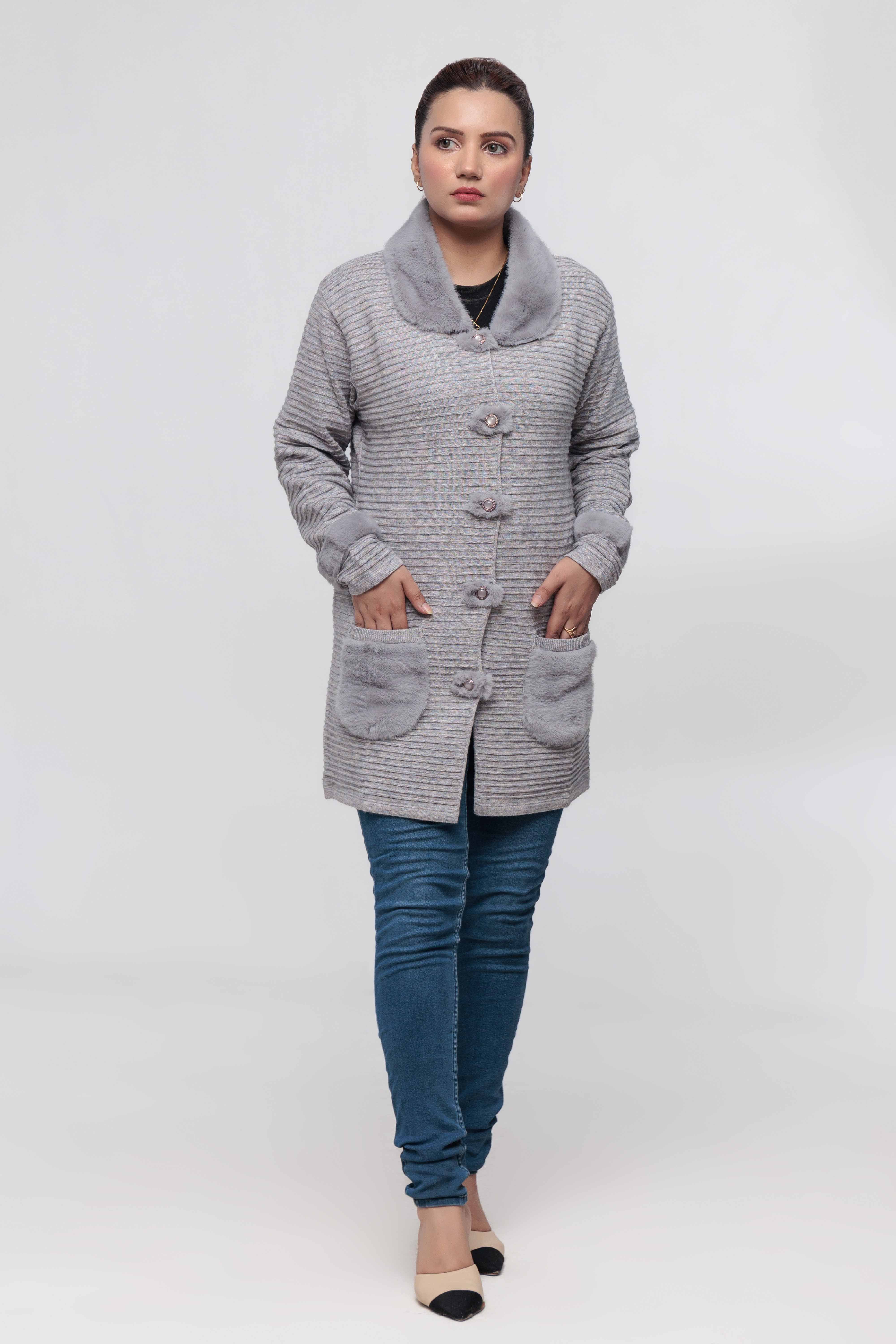 Acrylic Wool Long Coat
